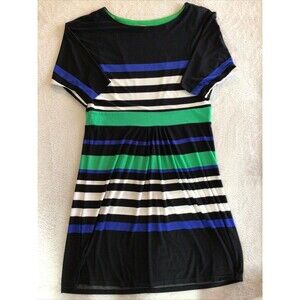 Sandra Darren Midi Dress Women's 16 Striped Summer